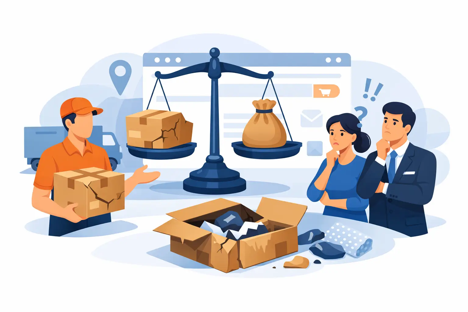 Wer haftet bei Versandschäden im Onlineshop?
