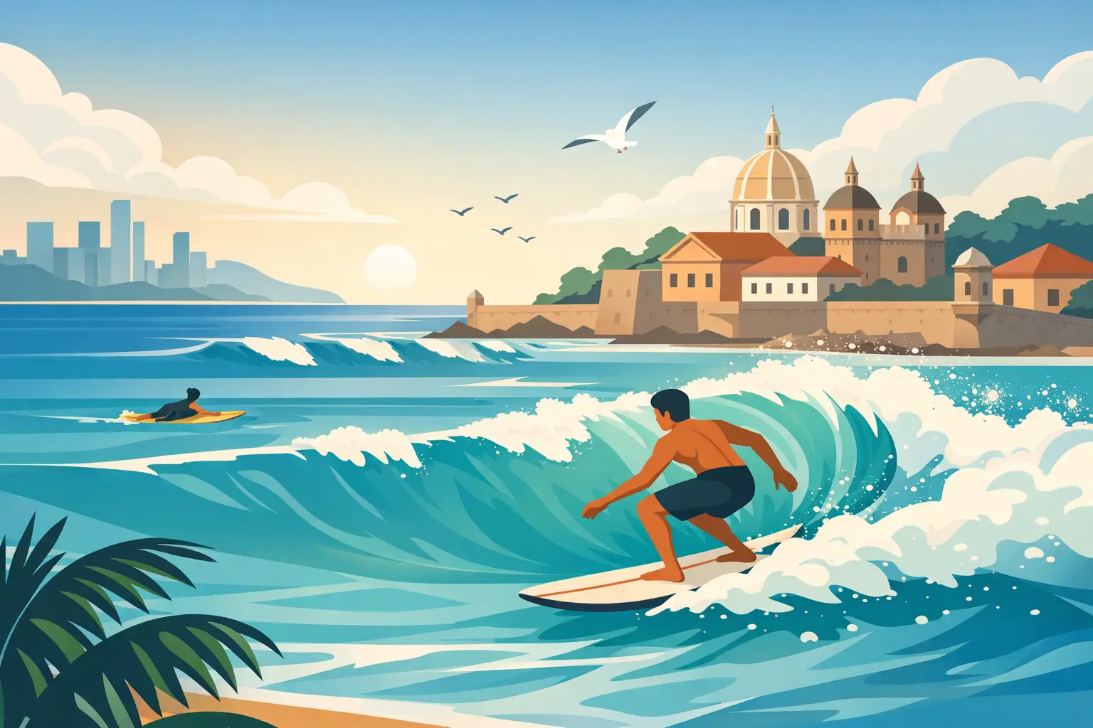 Mejores playas para hacer surf en Cartagena