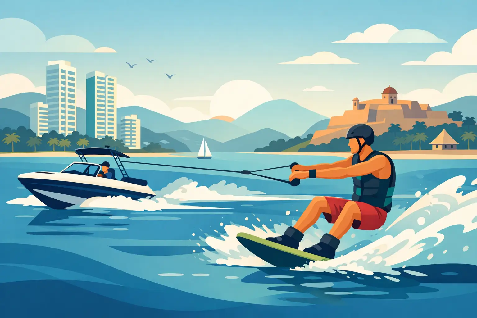 Guía de primera clase de wakeboard en Cartagena