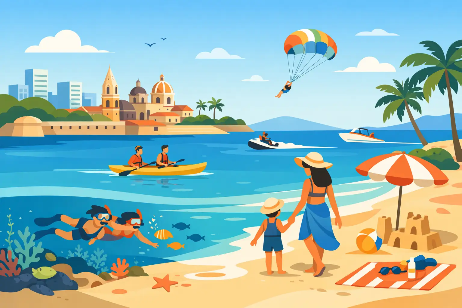 Mejores actividades de playa seguras en Cartagena