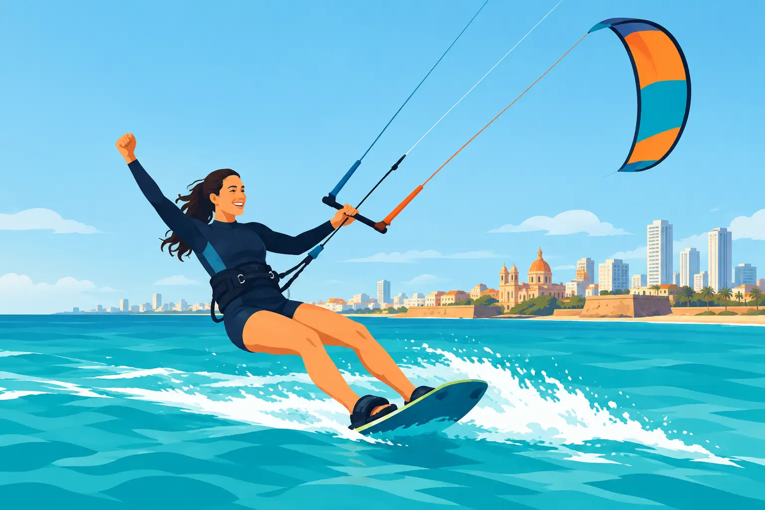 Tu primer logro en clase de kitesurf en Cartagena