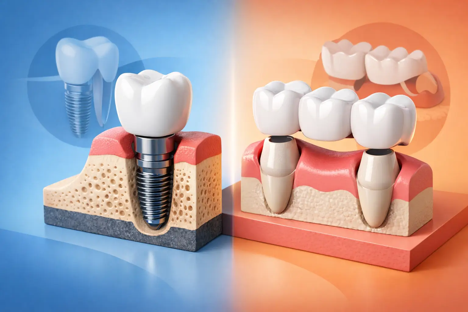 Dental Implant Versus Bridge: A Clear Choice