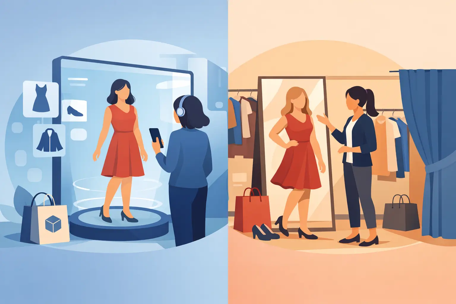 Virtual Fitting Room vs In-Store Fitting