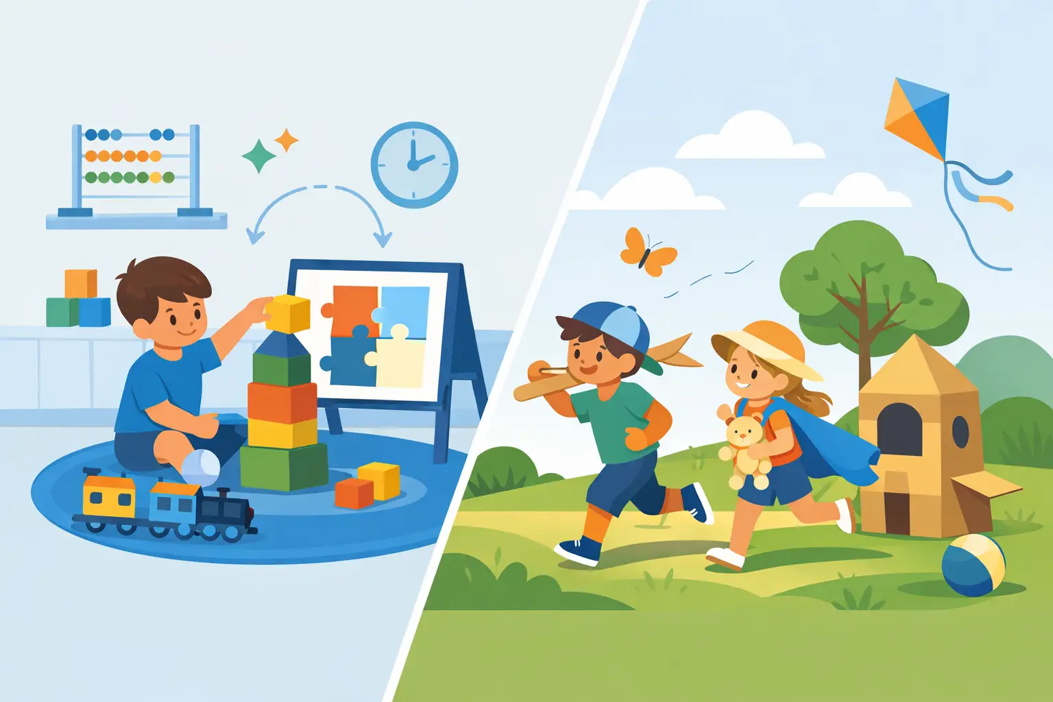 Structured Play Versus Free Play for Ages 2-5