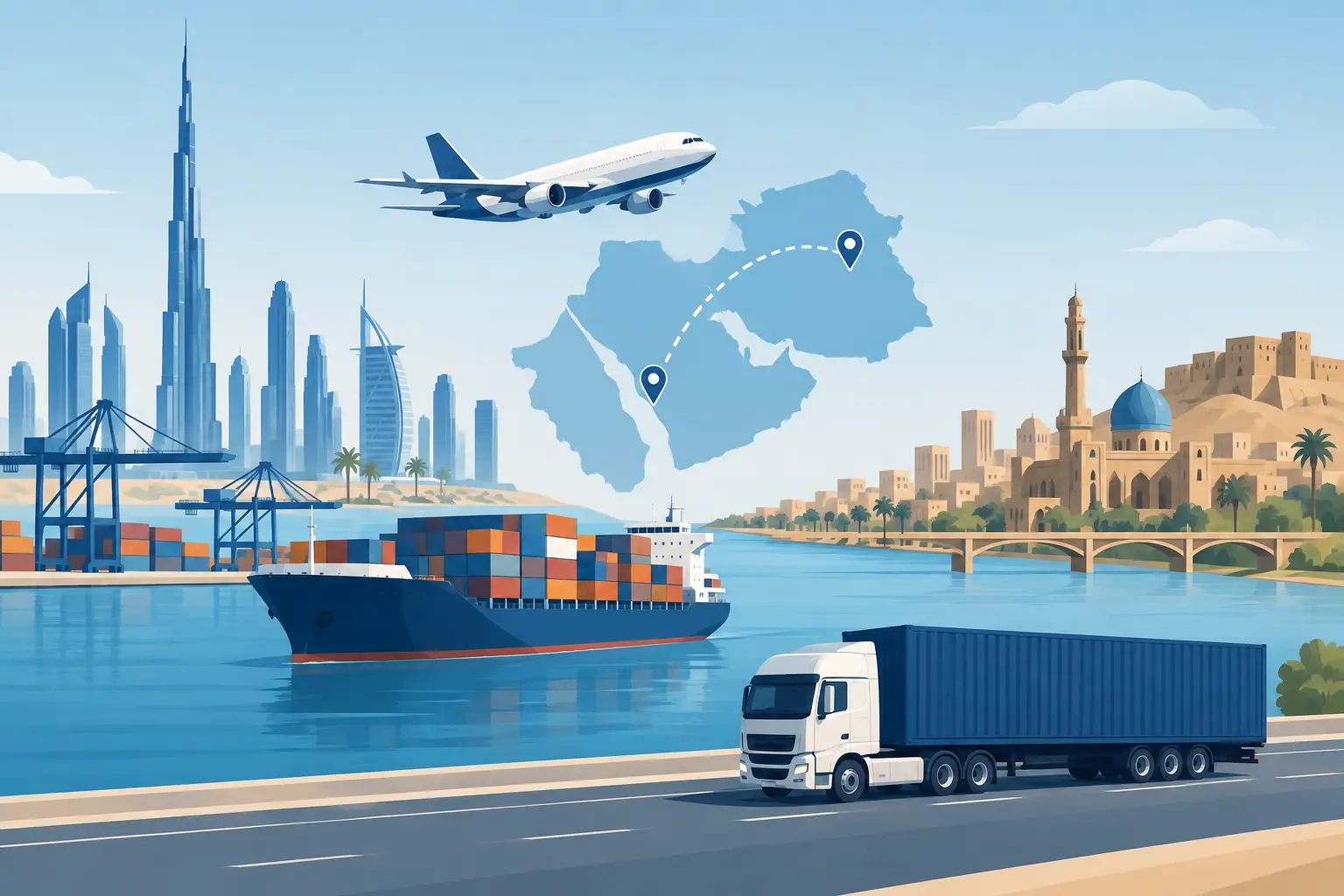 Dubai to Iraq Logistics Guide for Commercial Cargo