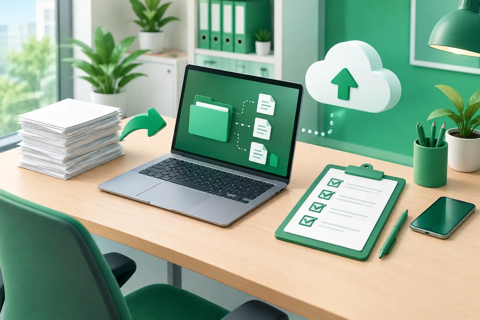 Checkliste für papierloses Büro im Betrieb