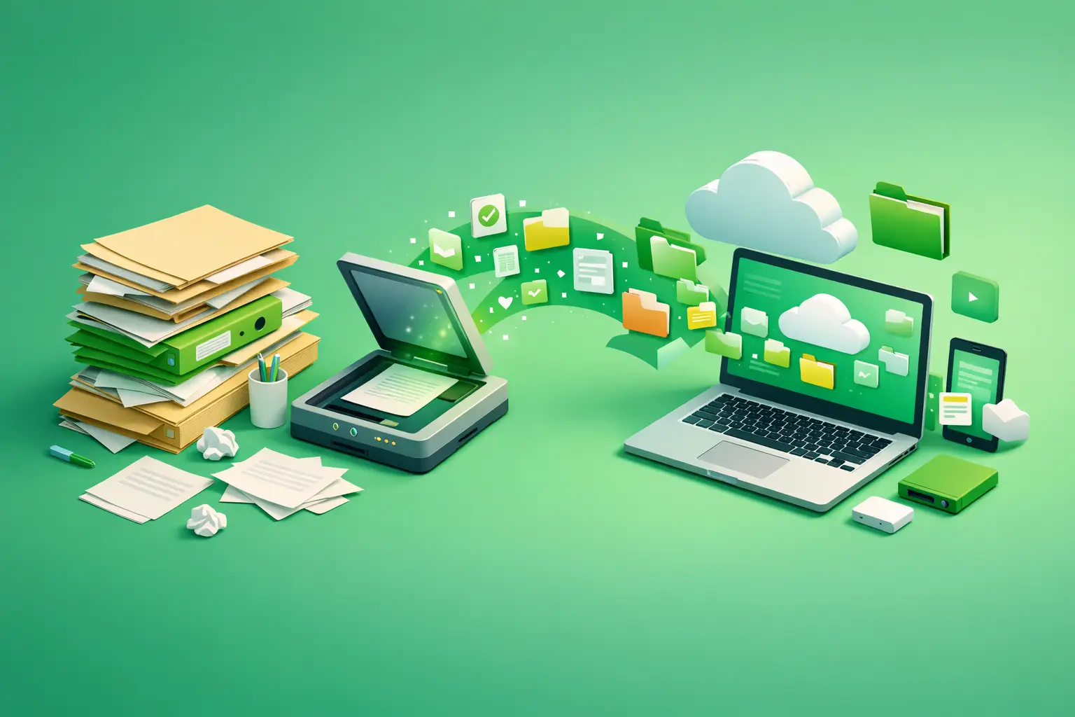 Papierakten digitalisieren ohne IT-Projekt