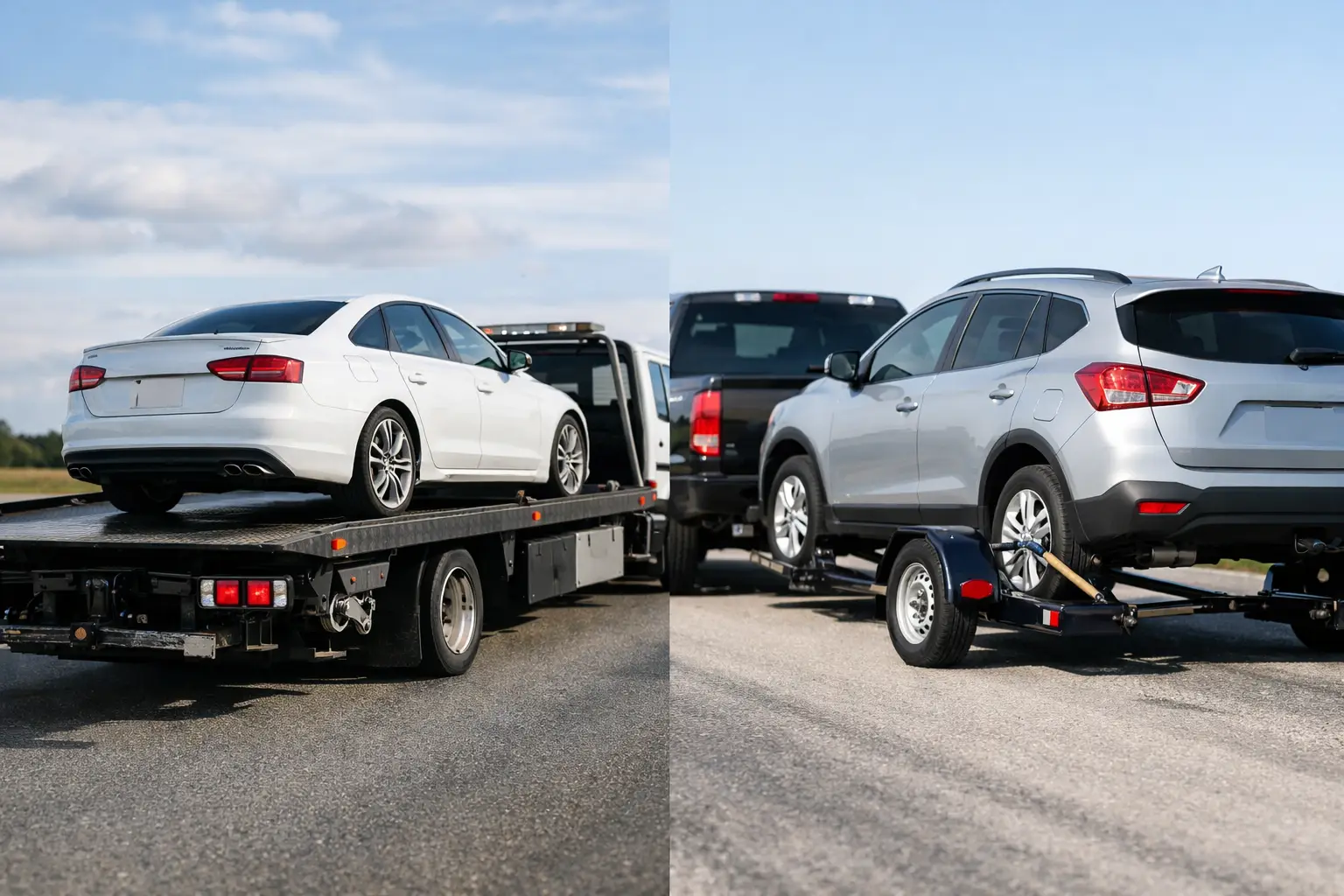 Flatbed Towing Versus Dolly Towing