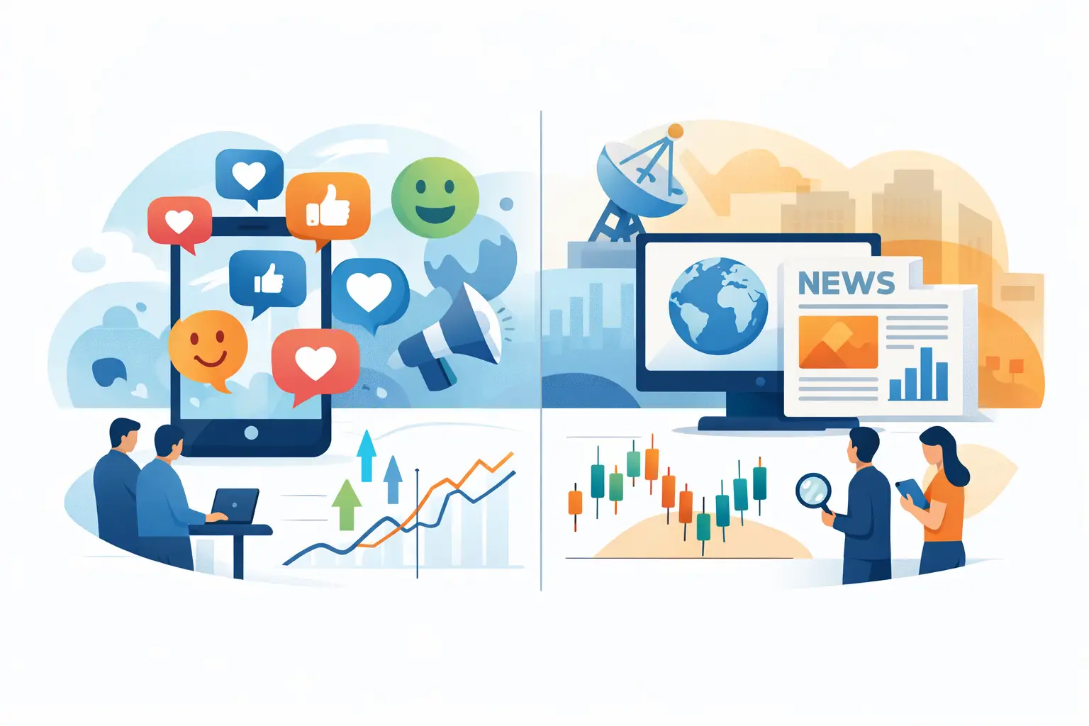 Social Sentiment vs News Sentiment for Traders