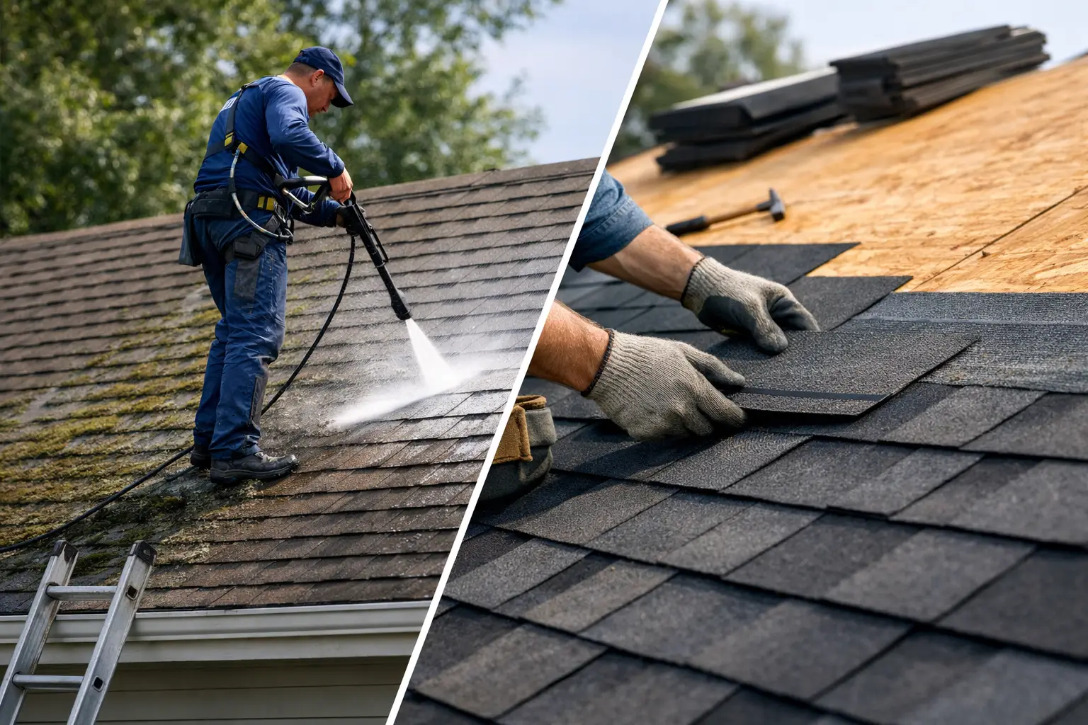 Roof Cleaning vs Roof Replacement