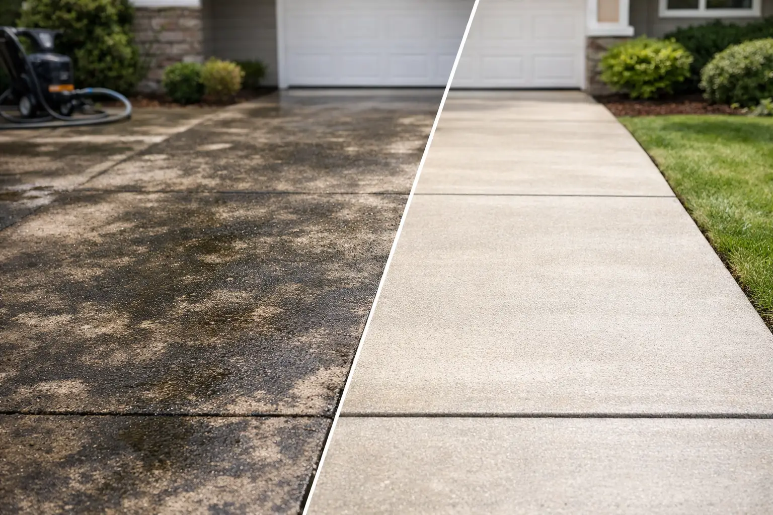 Driveway Cleaning Before and After Results
