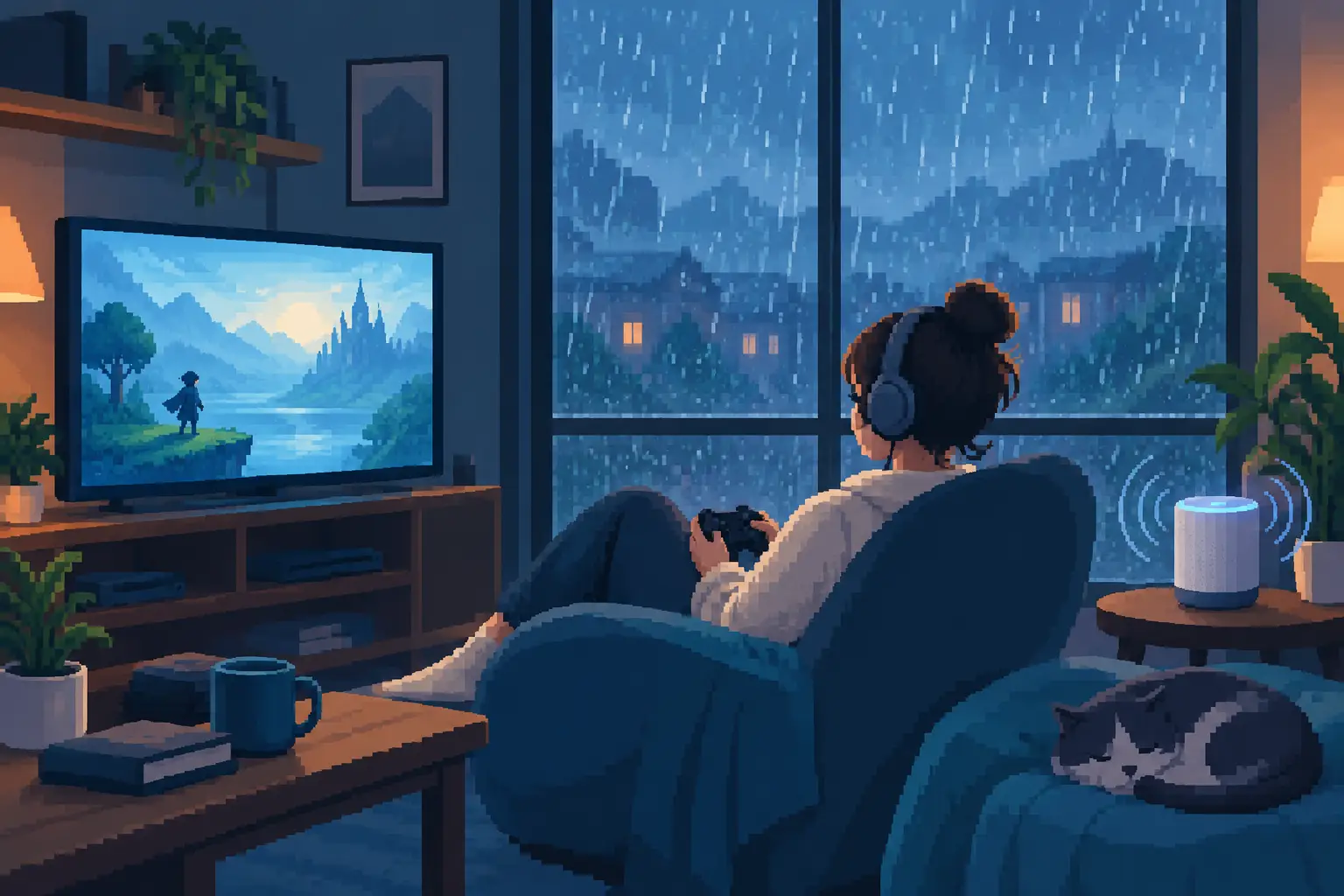 Rainy Games Versus White Noise for Unwinding