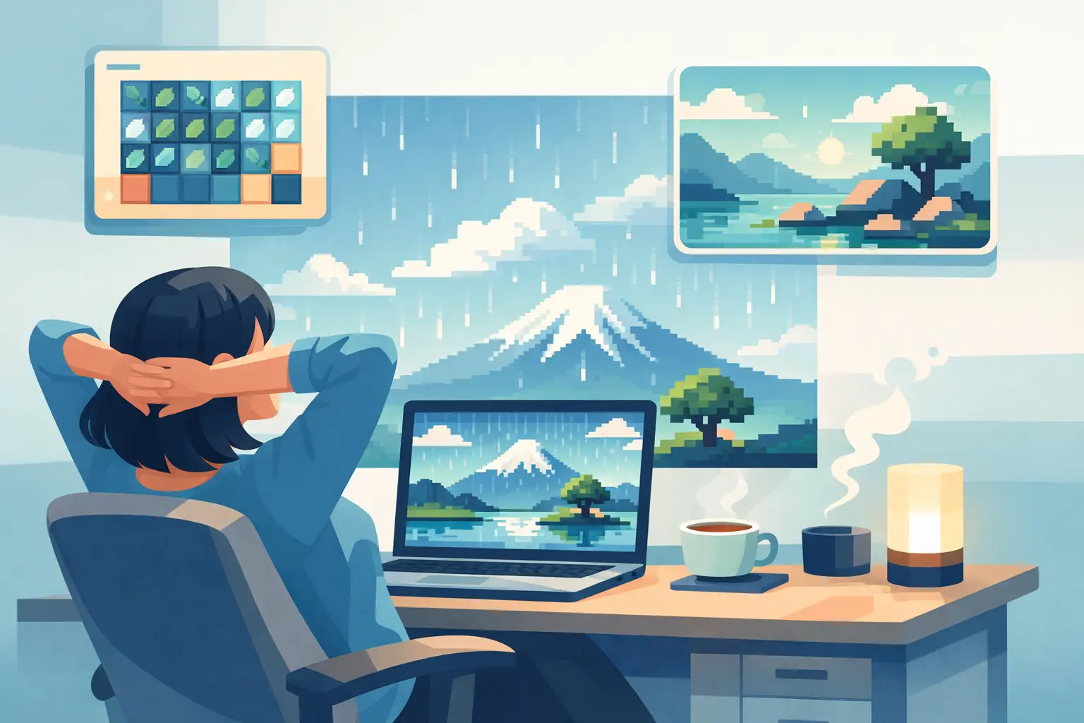 Visual Relaxation Games for a Calmer Break
