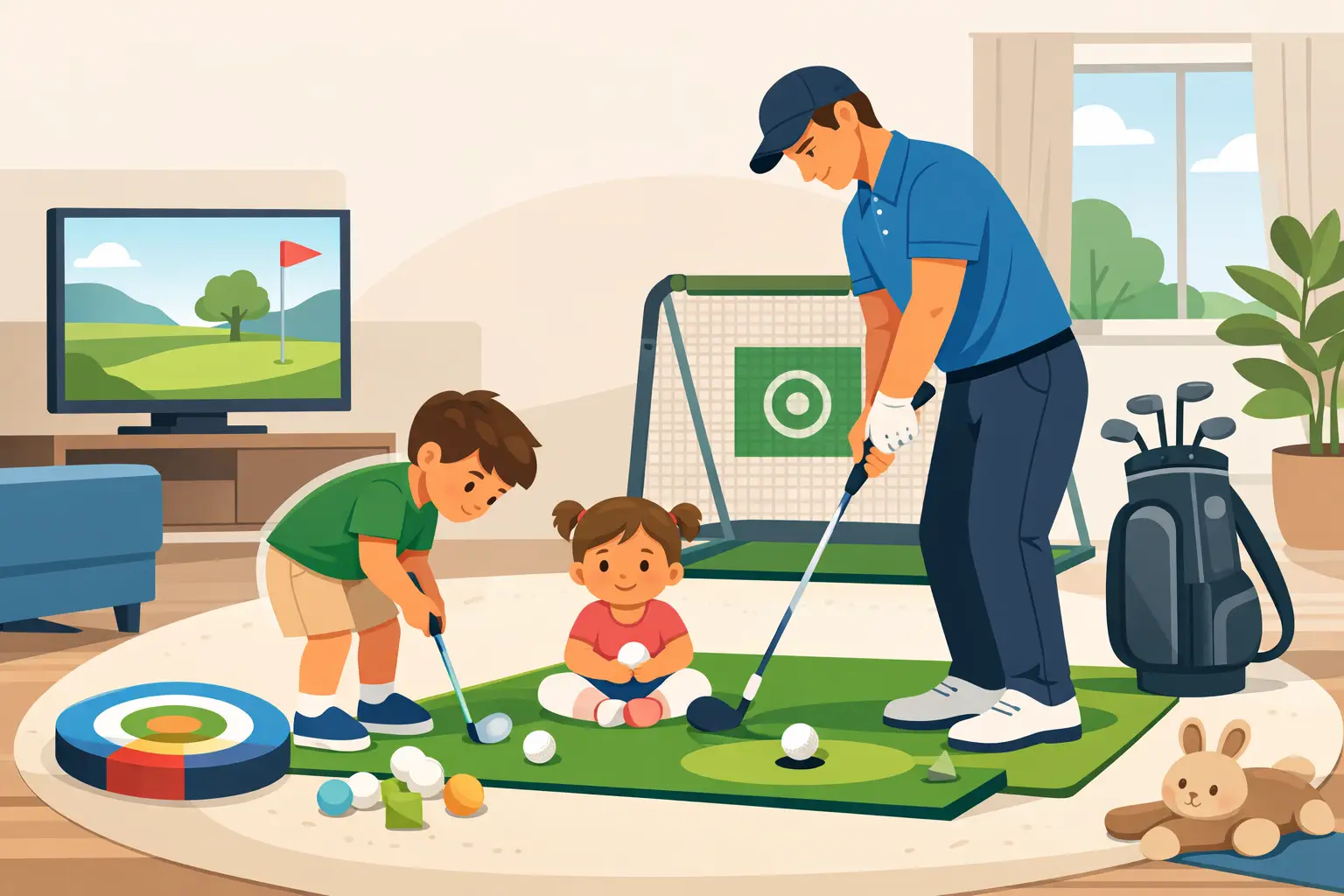 How to Practice Golf at Home With Young Children