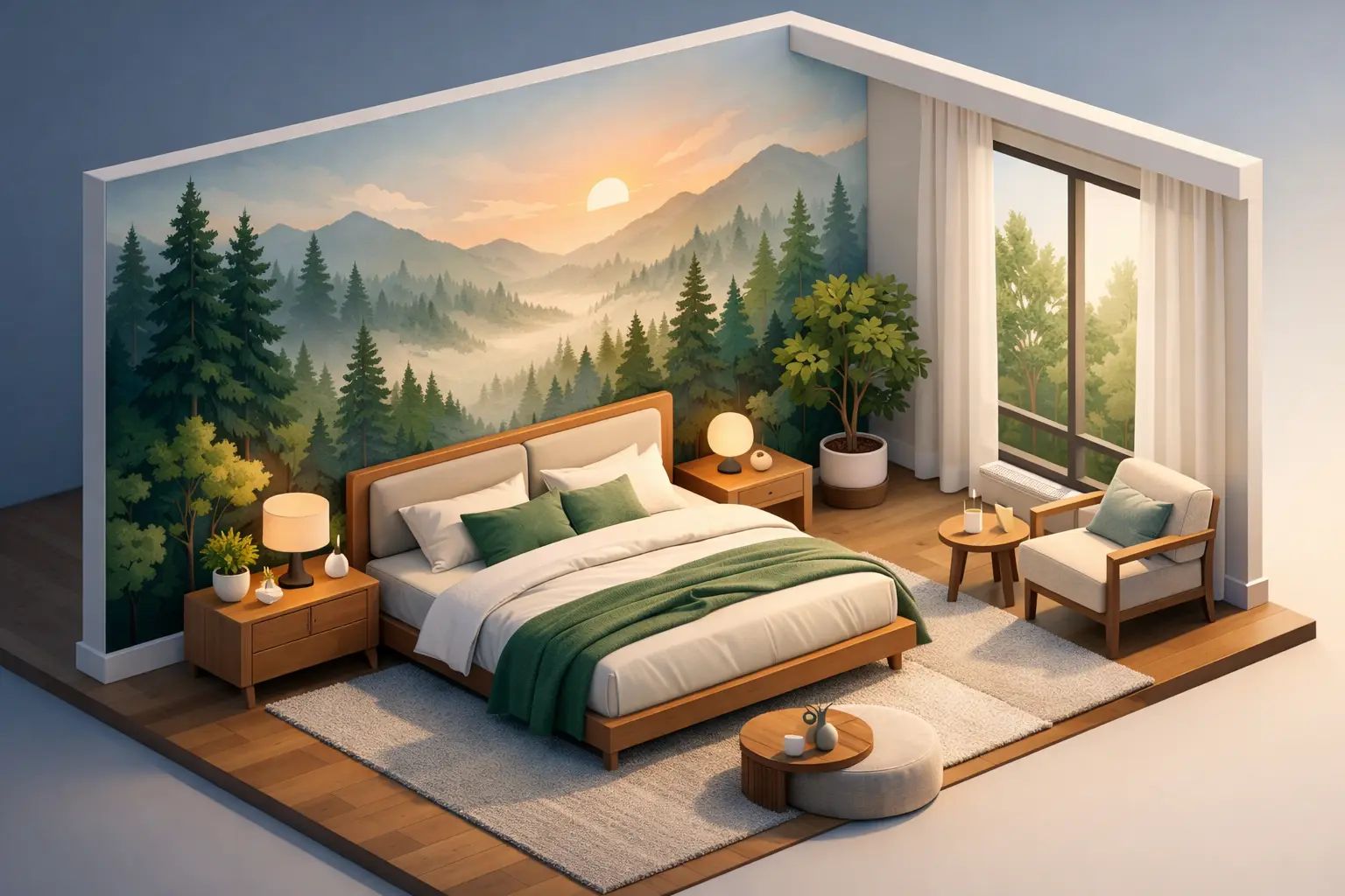 Forest Wall Mural Bedroom Ideas for Restful Rooms