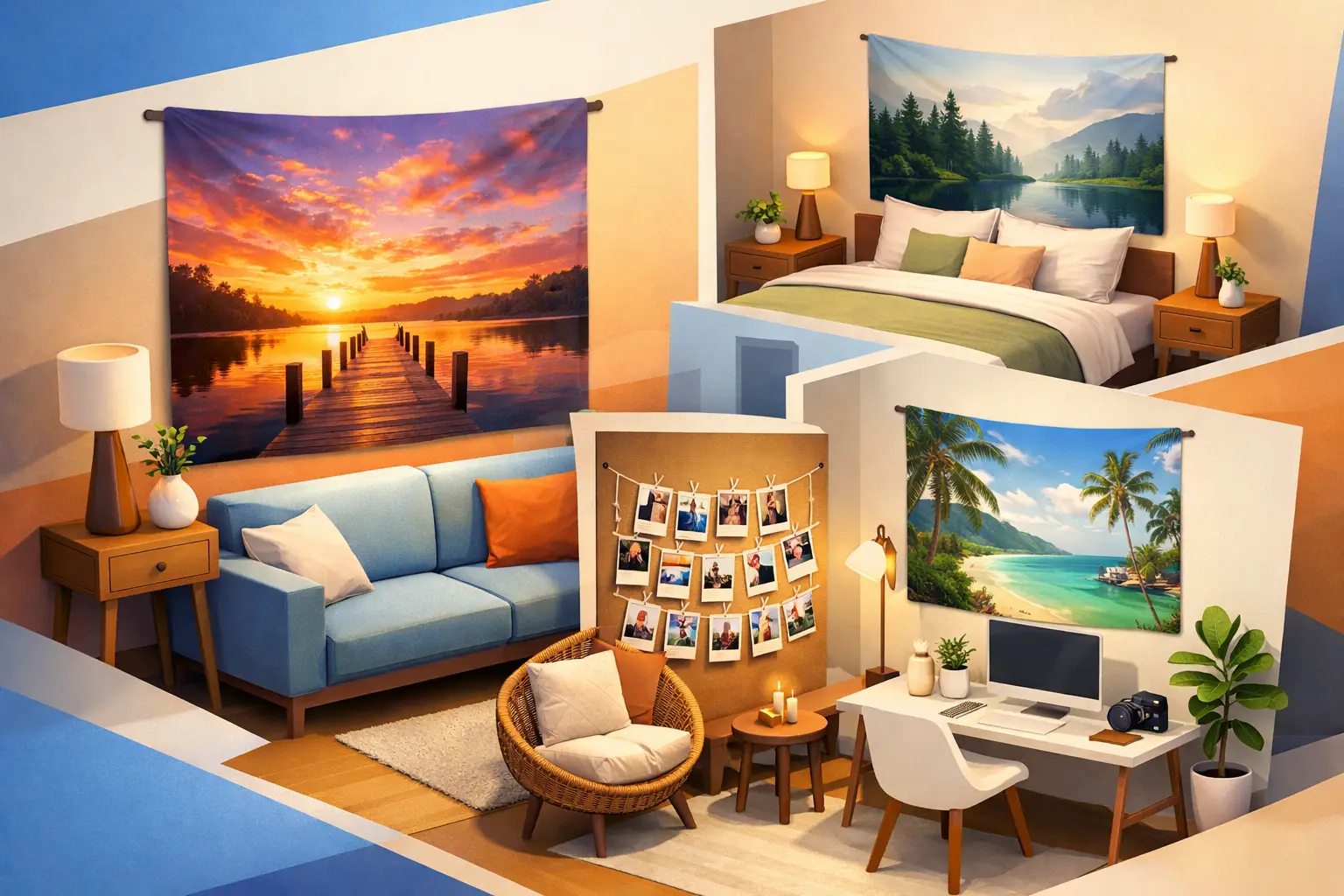Photo Tapestry Wall Hanging Ideas for Any Room