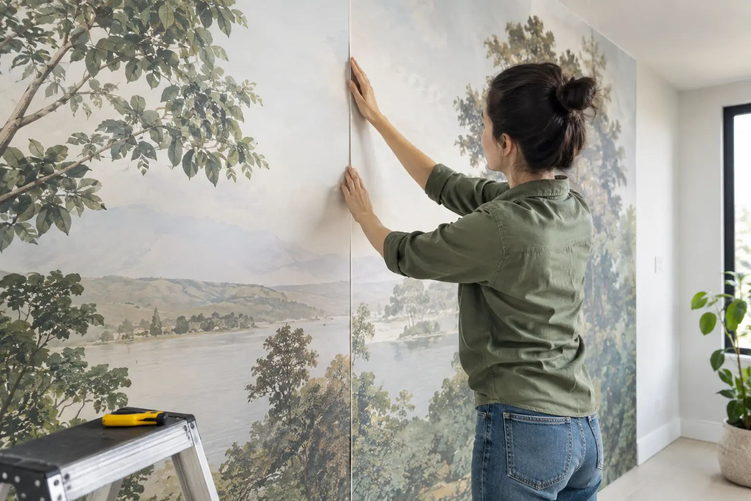 How to Align Mural Wallpaper Panels Precisely