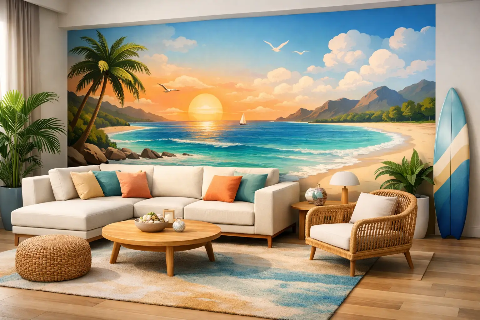 Beach Mural Living Room Ideas That Feel Designed