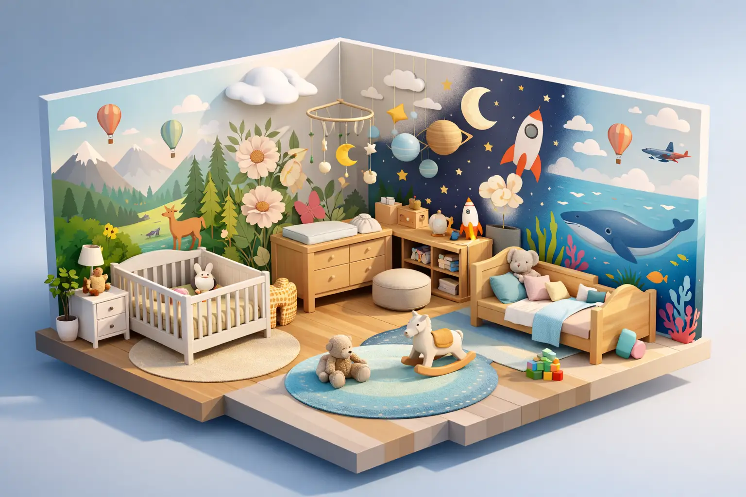 12 Nursery Wall Mural Ideas That Grow Beautifully