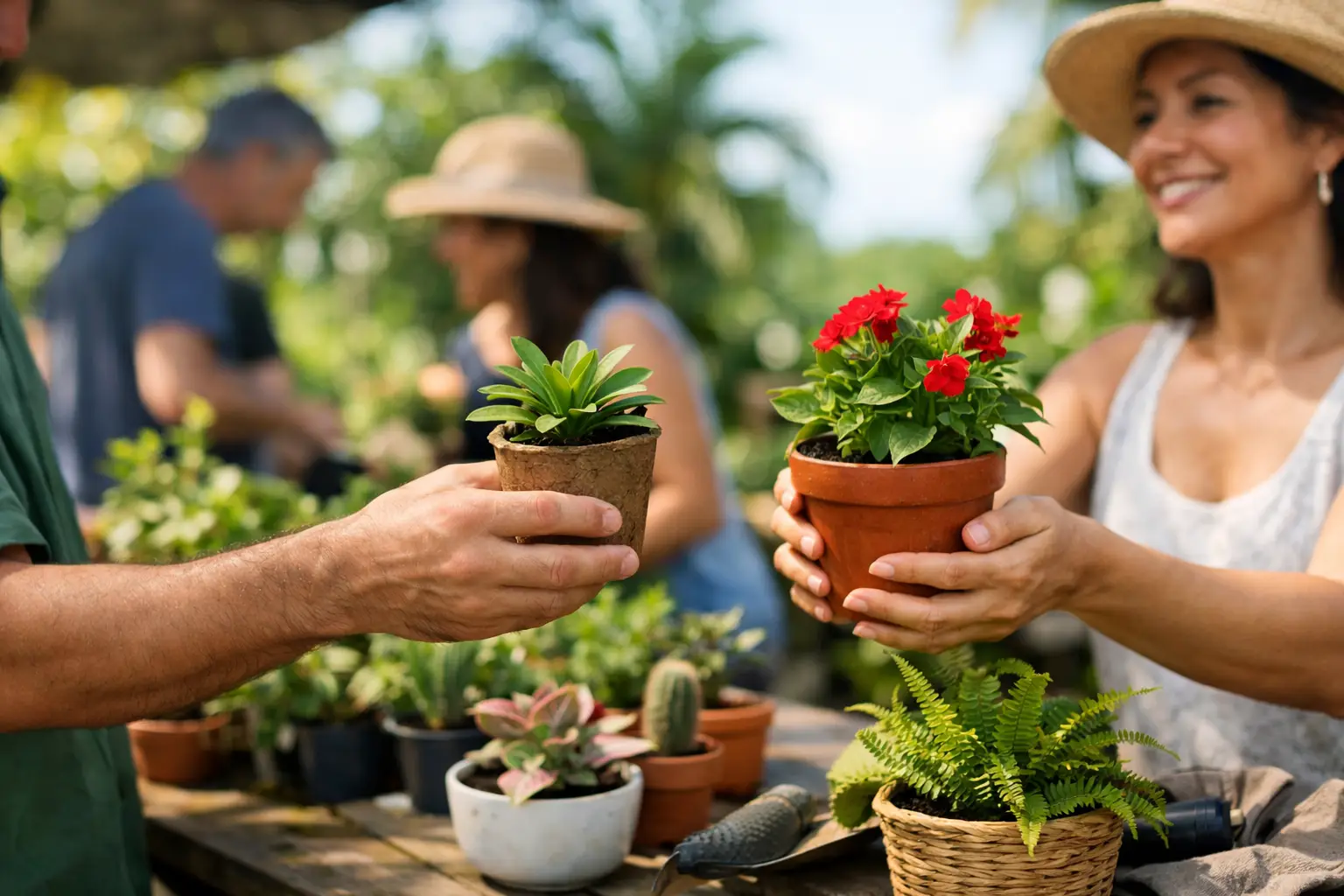 Intercambio de plantas en Puerto Rico con respeto