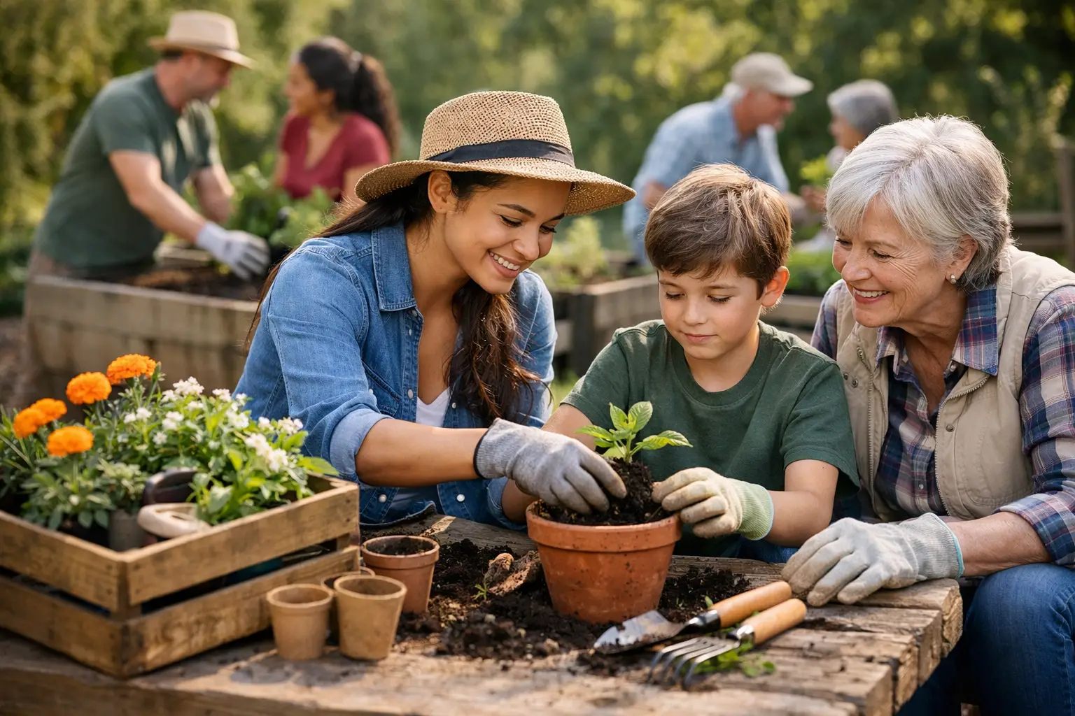 Talleres de jardinería para crecer en comunidad