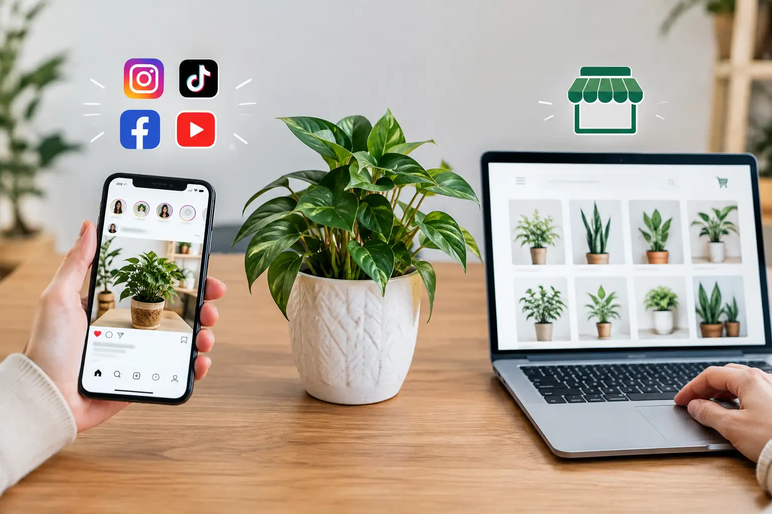 Redes sociales versus marketplace para plantas