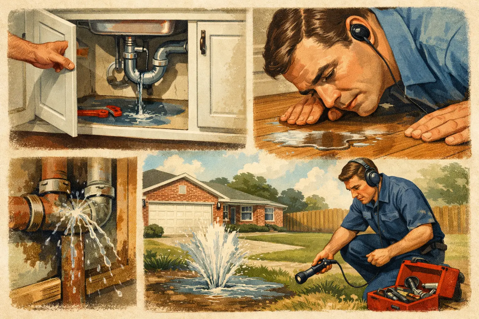 Garland Water Line Leak Detection Warning Signs
