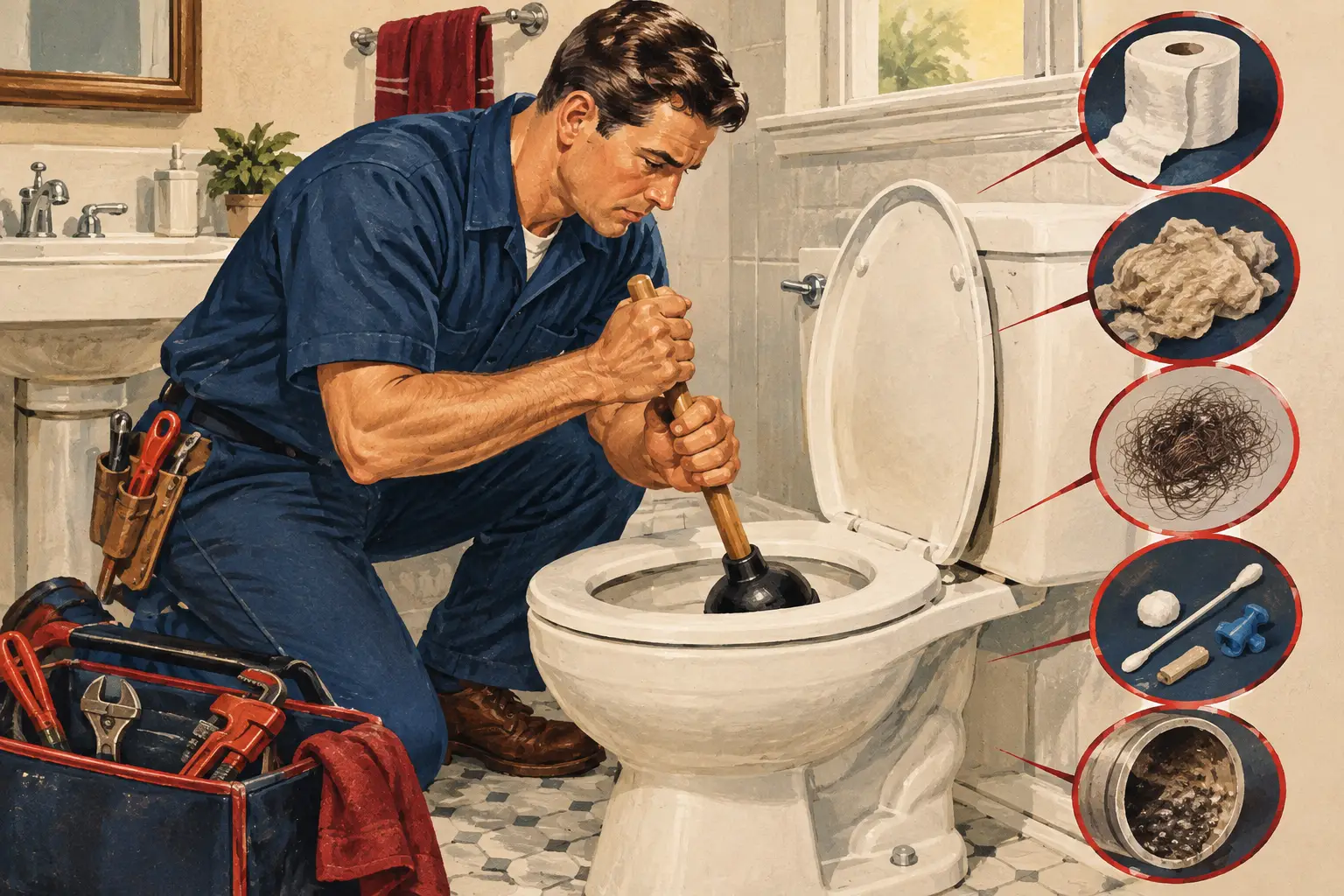 Toilet Clog Causes and When to Call a Plumber