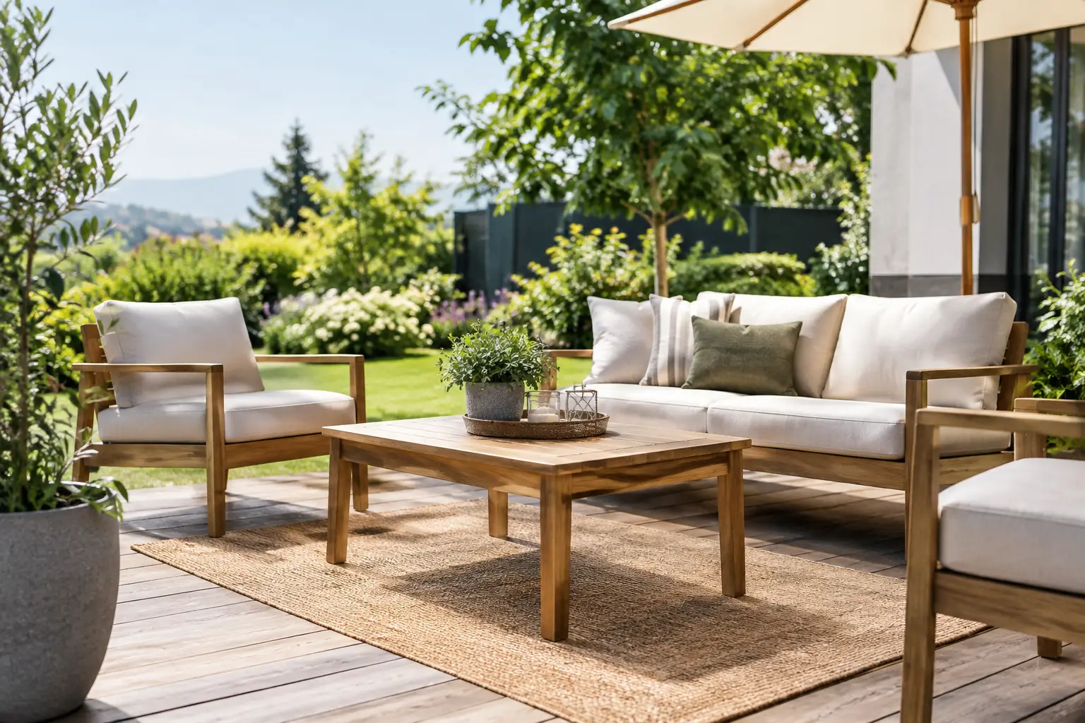 Muebles de terraza para disfrutar jardín y terraza
