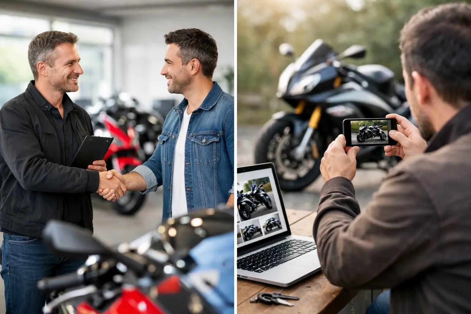 Motorrad Ankaufservice versus Inserat