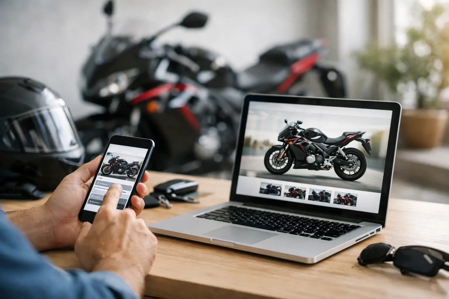 Beispiel schneller Motorradverkauf online
