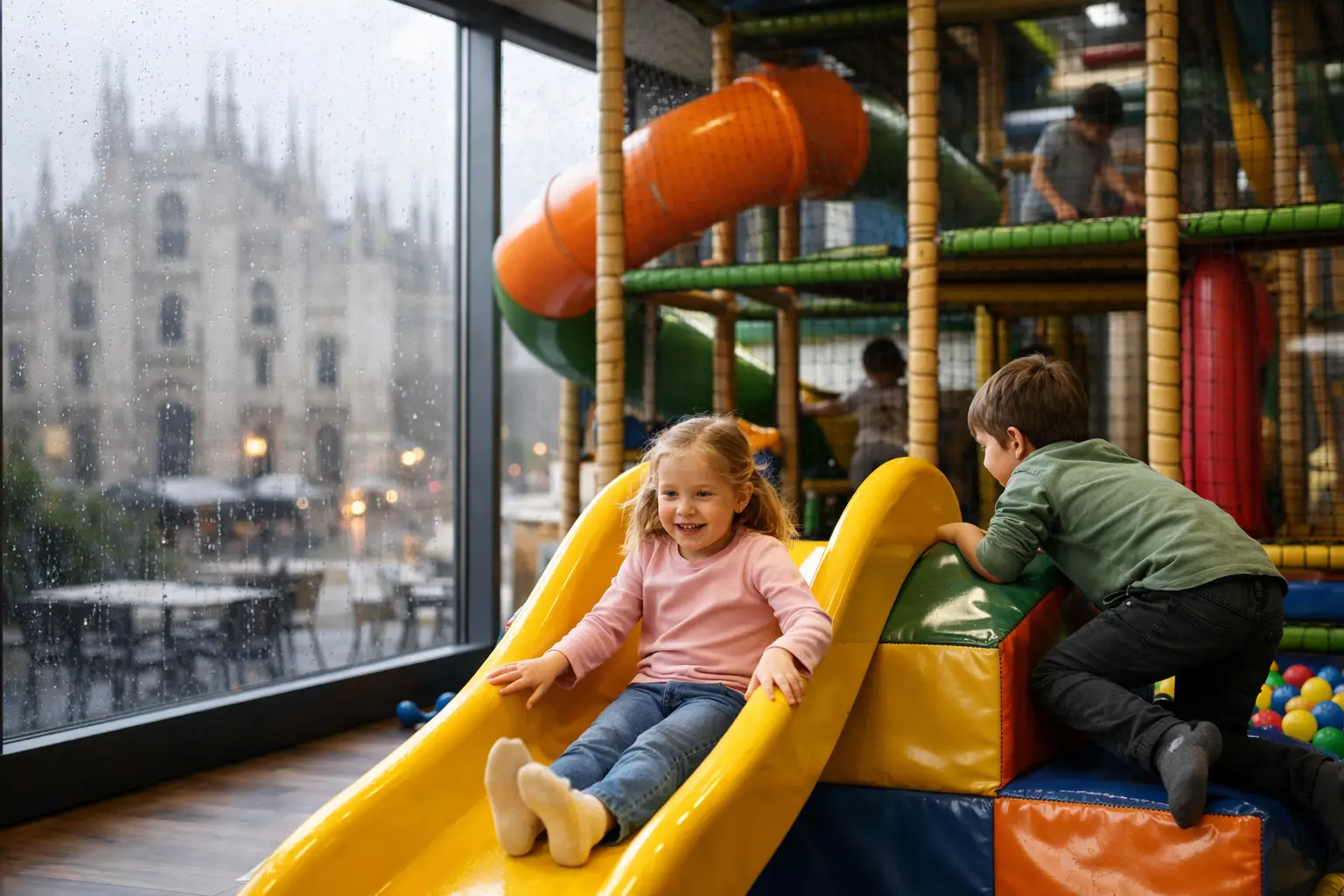 Parco giochi al coperto quando piove a Milano