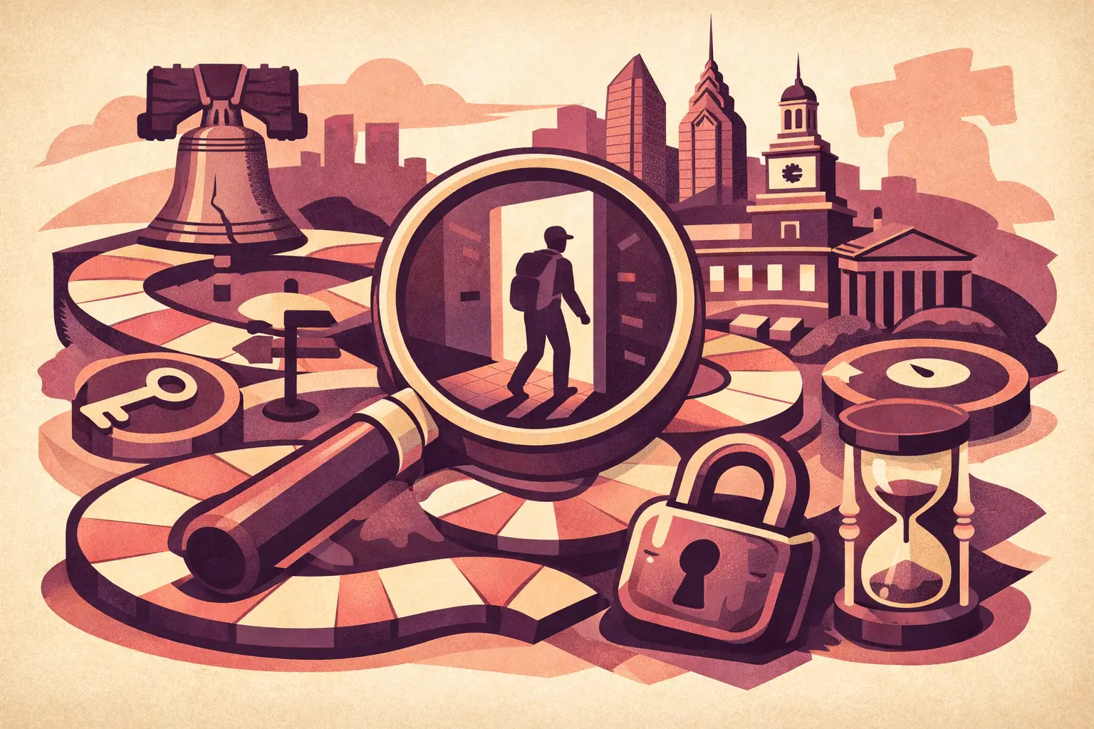 Tourist Itinerary Escape Room Example in Philly