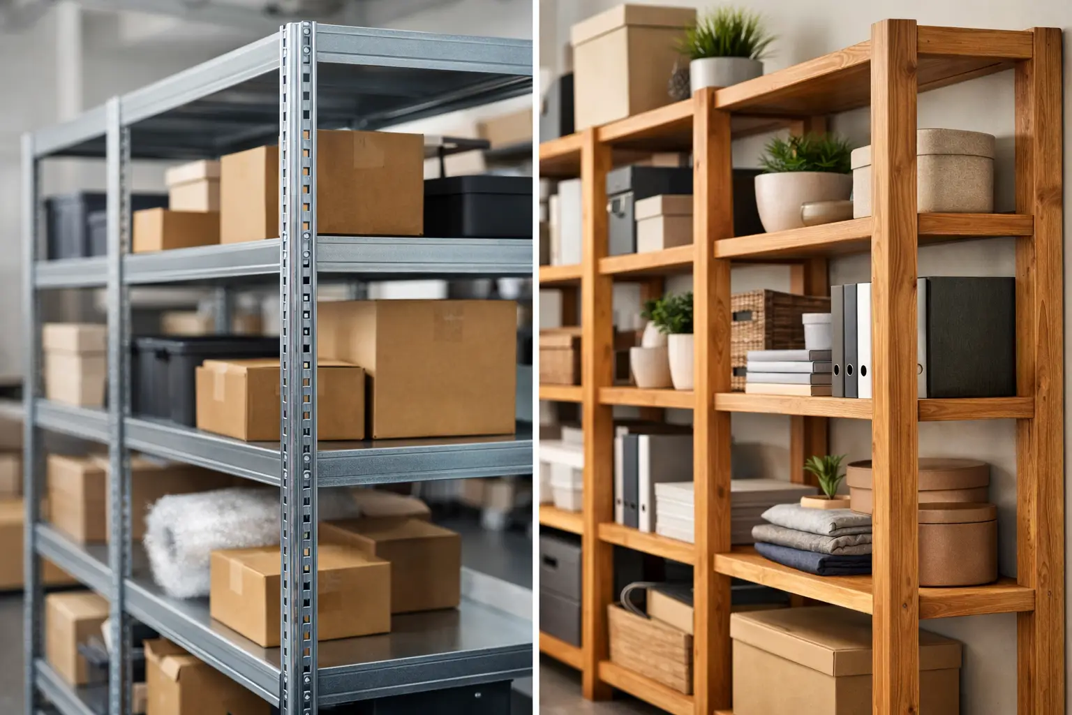 Steel Shelving Versus Wooden Shelves for Business