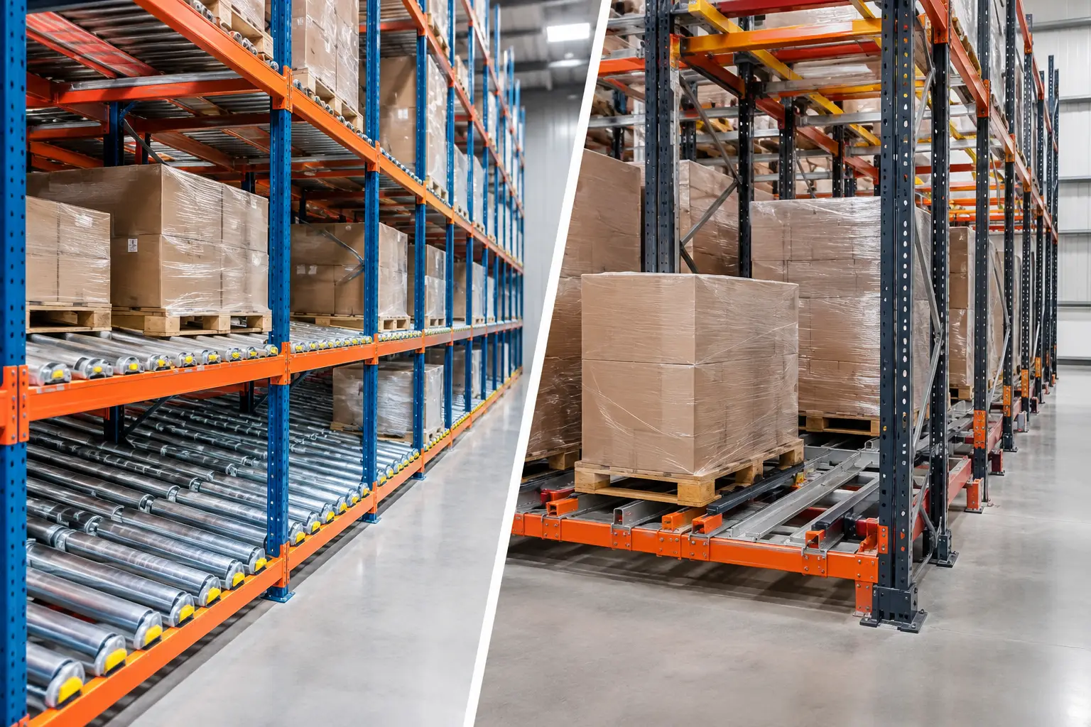 Pallet Flow Versus Pushback Racking Compared