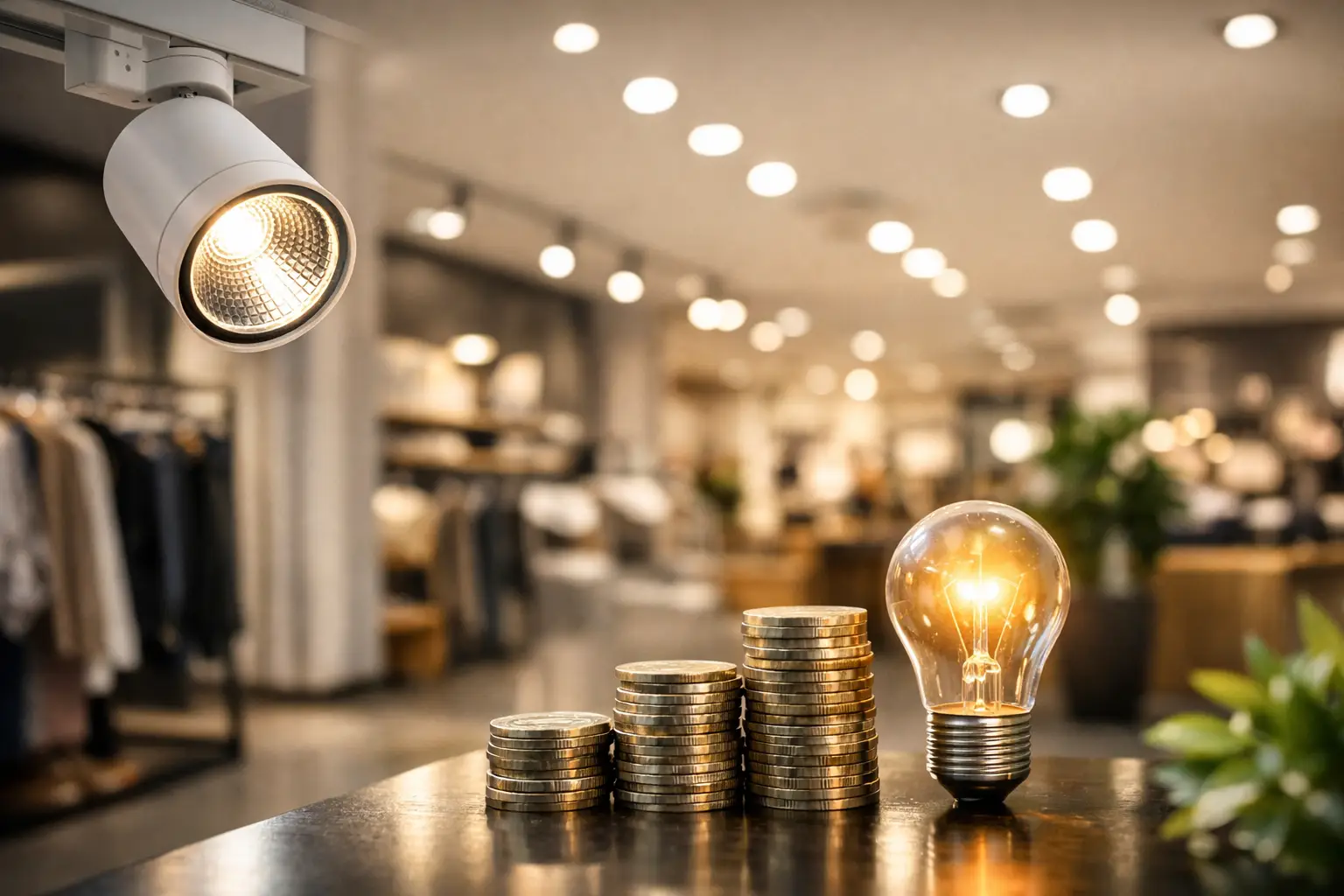 Iluminación comercial eficiente para reducir costes