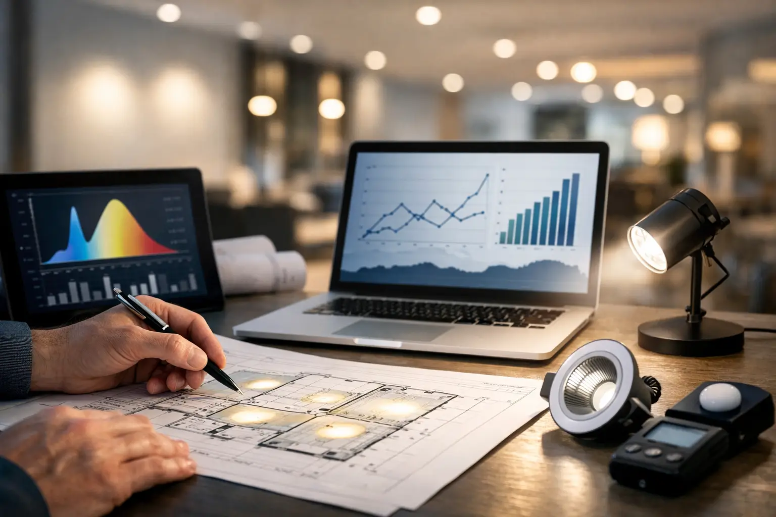 Proyectos luminotécnicos con resultados medibles