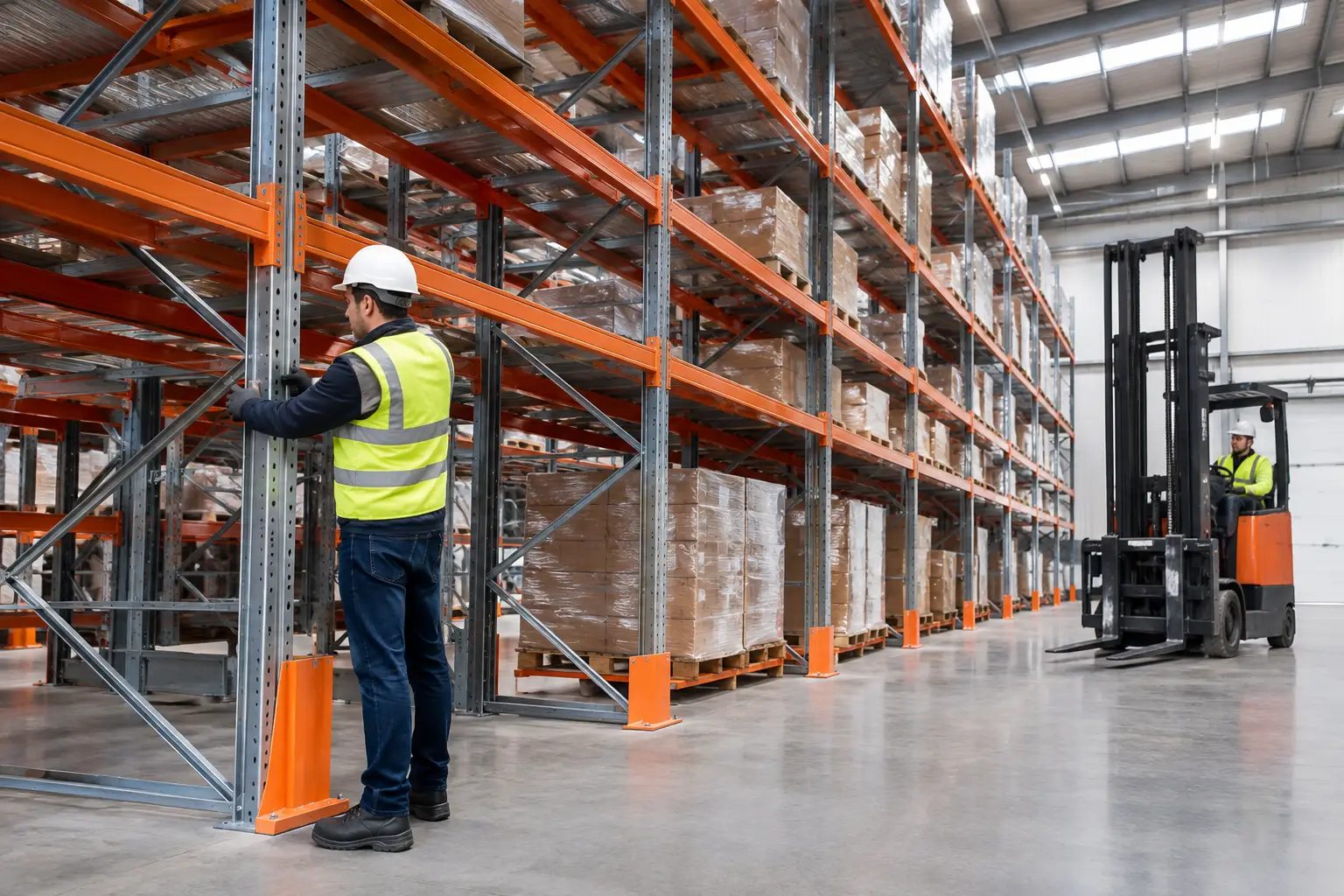 Instalación de racks industriales bien ejecutada