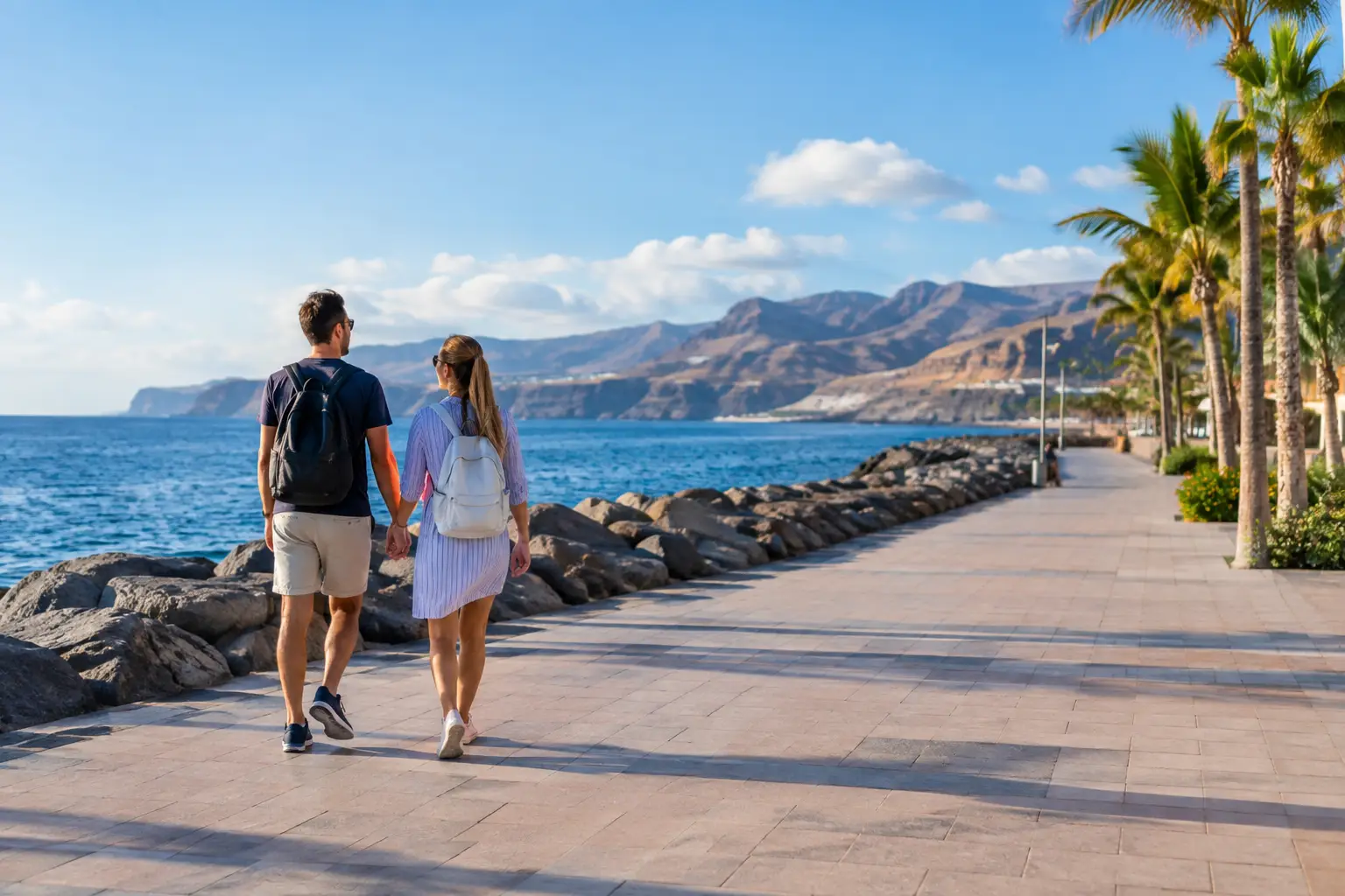 Which Area Has Flat Promenades in Gran Canaria?
