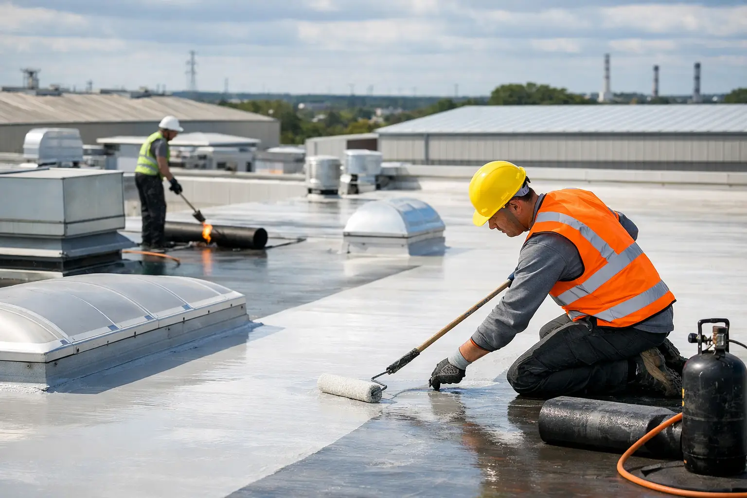 Learn which industrial roof waterproofing methods work best for metal and concrete roofs, with key factors on drainage, detailing, and lifespan.