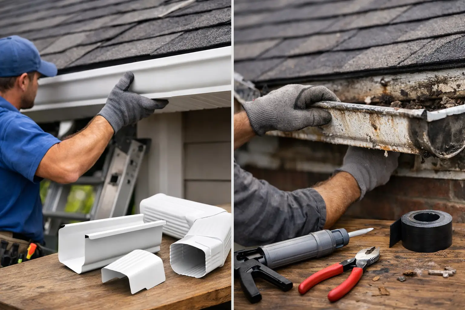 Gutter replacement versus gutter repair depends on corrosion, leaks, slope failure, and cost. Learn when repair works and when full replacement is smarter.
