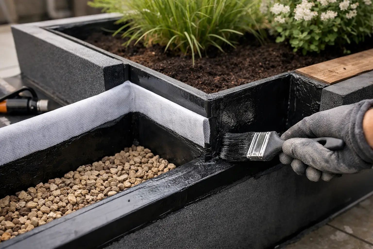 Planter box waterproofing details that prevent leaks, root damage, and concrete failure with proper membranes, drainage, terminations, and testing.