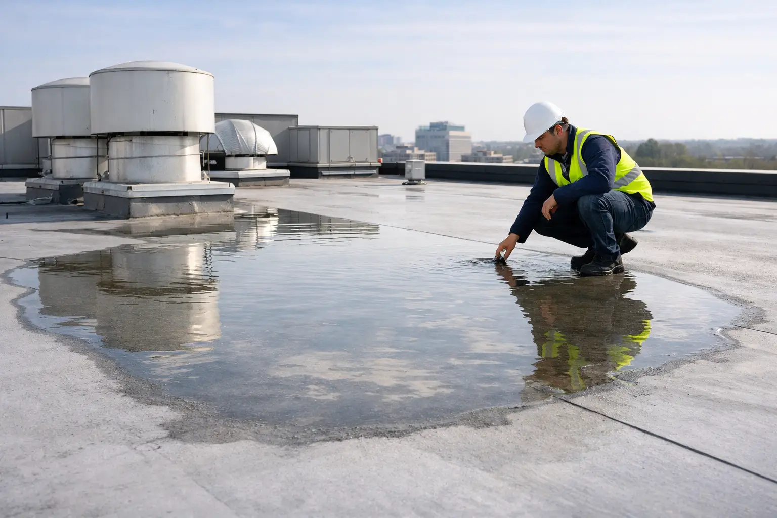 Learn how to stop roof ponding on commercial roofs with drainage repairs, tapered insulation, membrane restoration, and a practical inspection plan today.