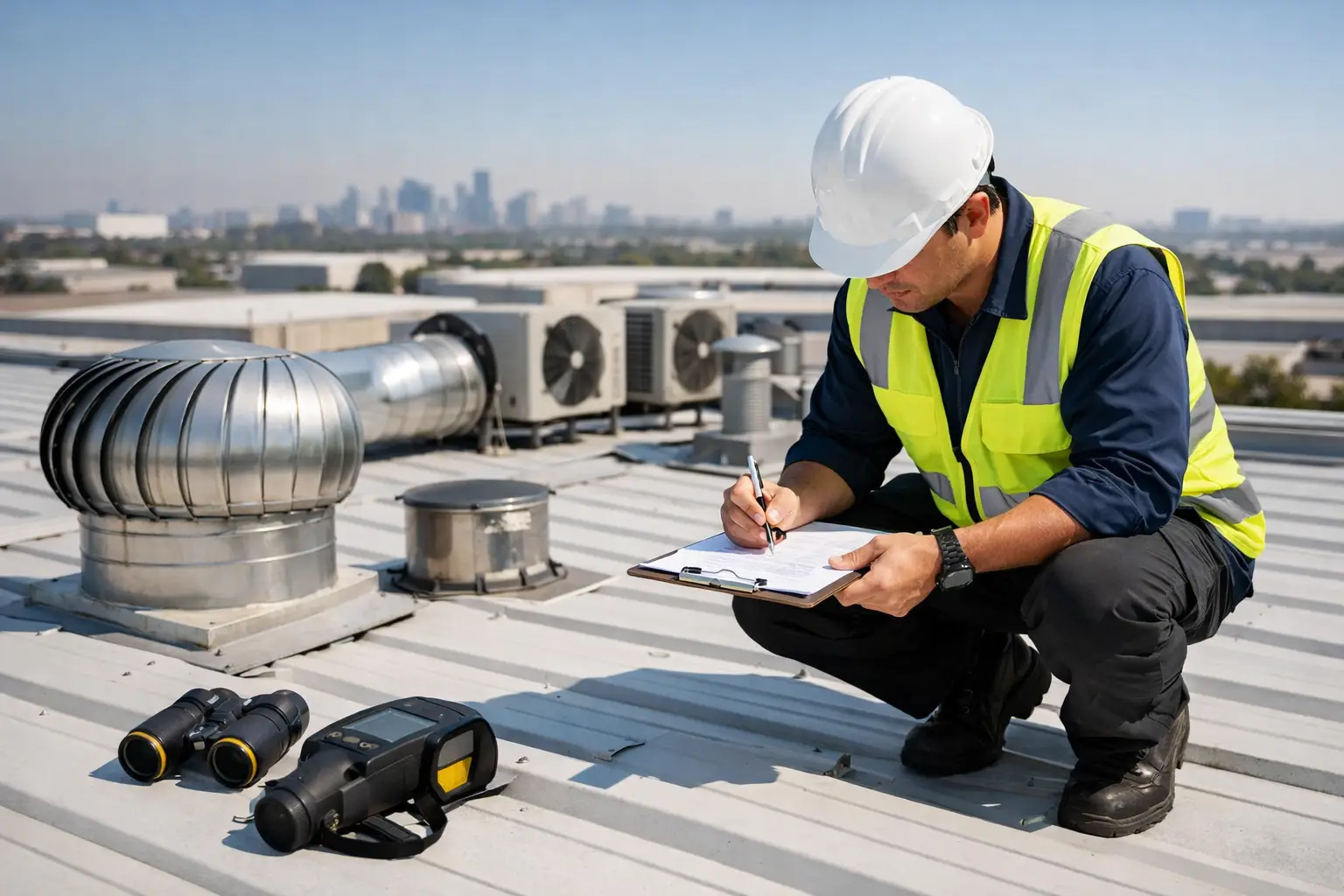 Use this industrial roof inspection checklist to catch leaks, corrosion, drainage failure, and membrane damage before repairs turn costly.