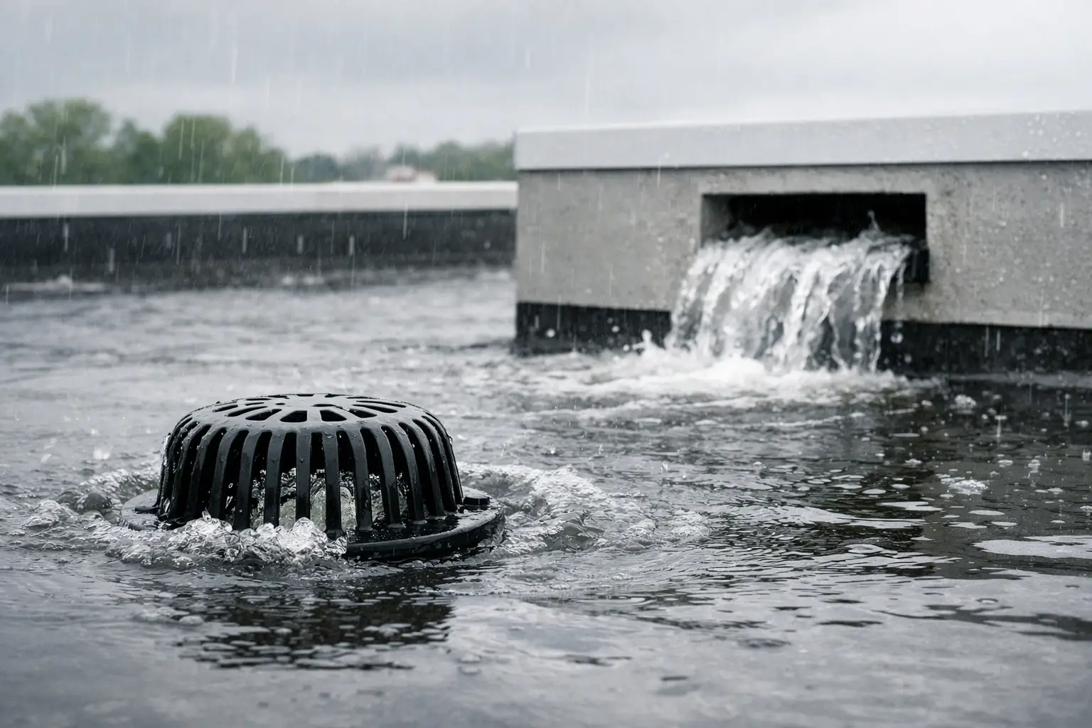 Roof drain overflow prevention methods help protect roofs, walls, and operations by improving drainage design, maintenance, capacity, and backup flow.
