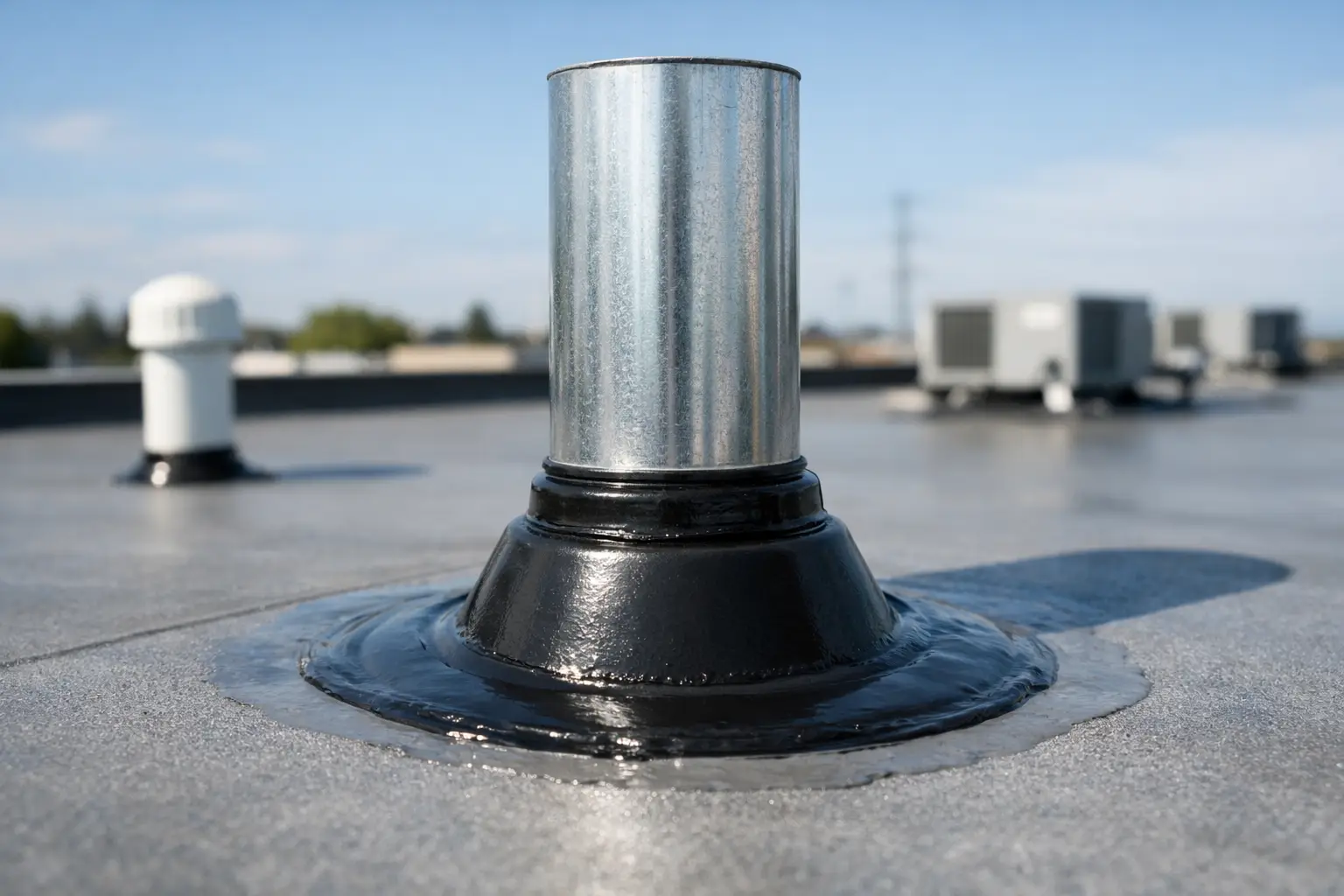 Pipe penetration roof sealing stops leaks, corrosion, and insulation damage when done with the right inspection, detailing, and waterproofing system.