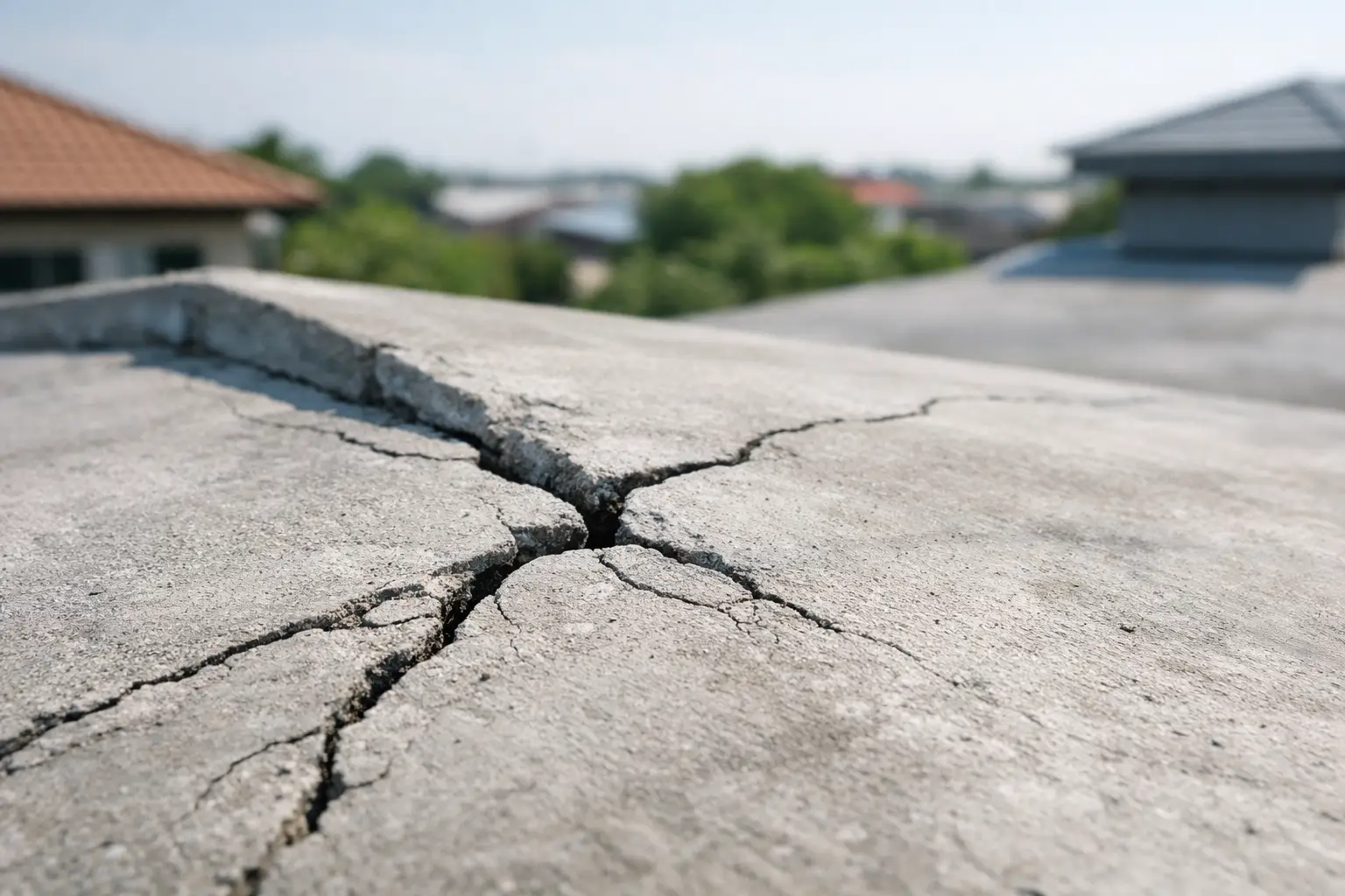 Learn what causes concrete roof cracks, how to identify structural vs surface damage, and when waterproofing and repair are needed fast.