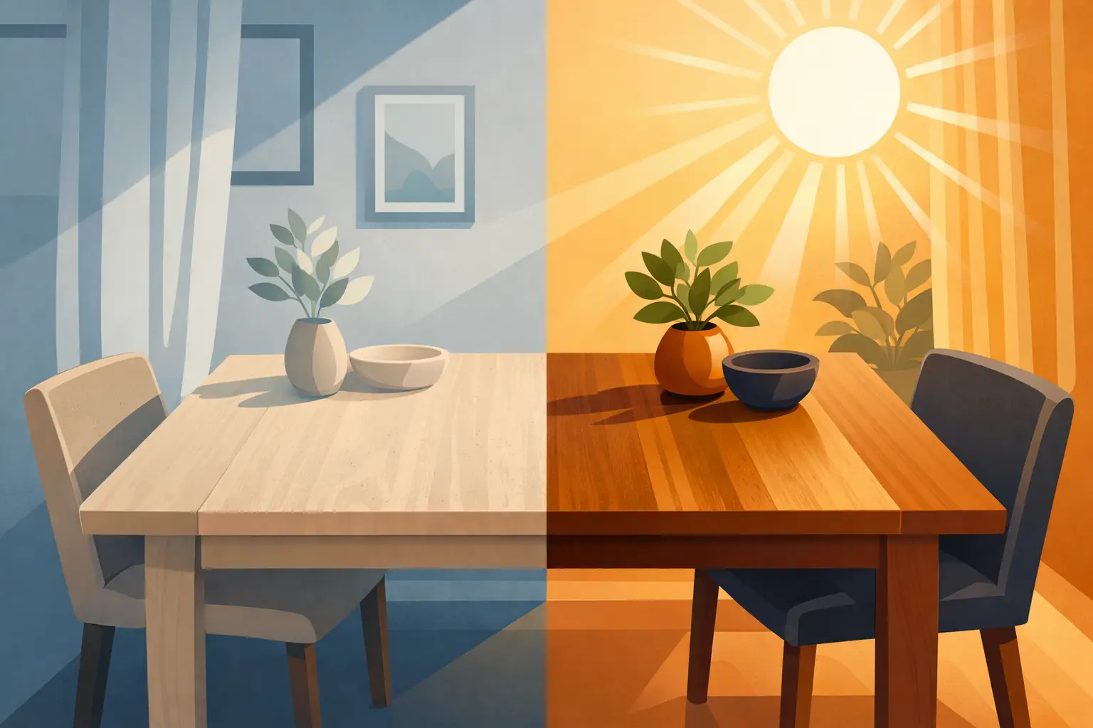 How to Prevent Sun Fading on Your Dining Table