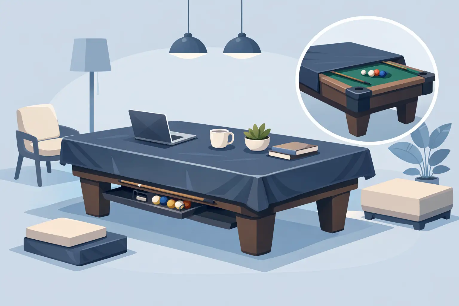 Billiard Covers That Protect and Add Space