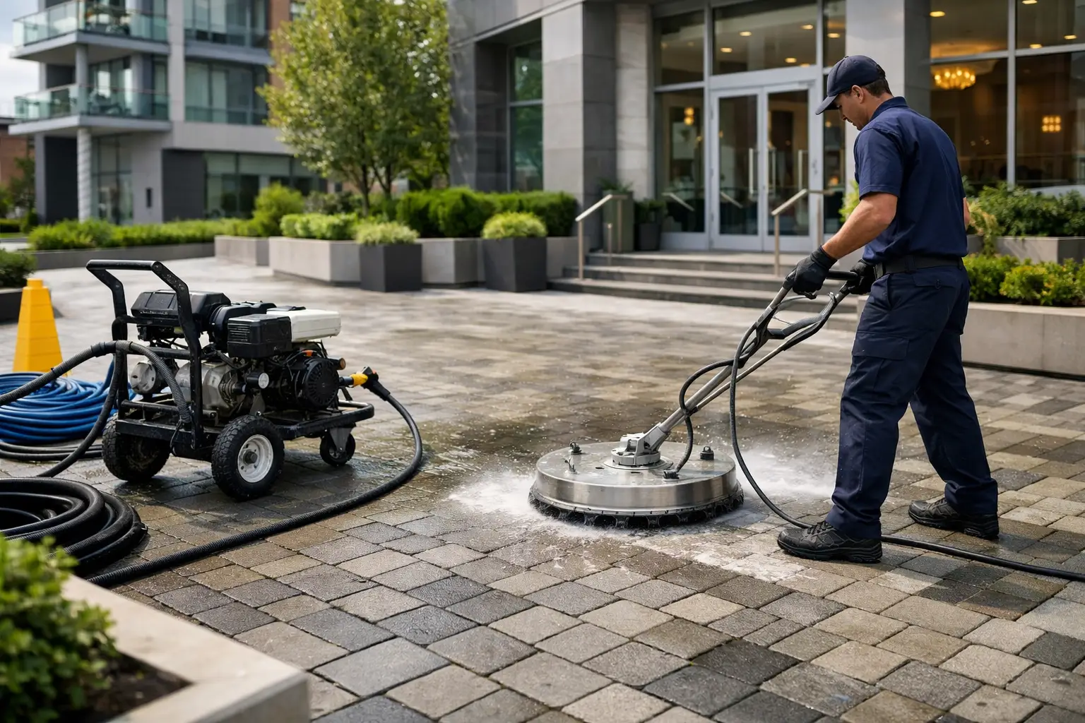 Effective commercial interlocking paver cleaning